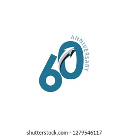 60 Year Anniversary Vector Template Design Illustration