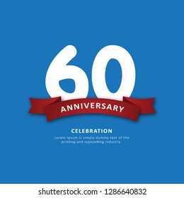 60 Year Anniversary Vector Template Design Illustration.