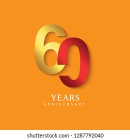 60 Year Anniversary Vector Template Design Illustration.
