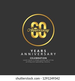 60 Year Anniversary Vector Template Design Illustration.