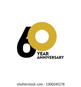 60 Year Anniversary Vector Template Design Illustration