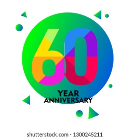60 Year Anniversary Vector Template Design Illustration
