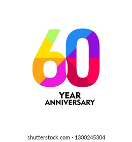 60 Year Anniversary Vector Template Design Illustration