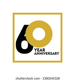 60 Year Anniversary Vector Template Design Illustration