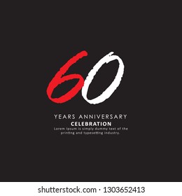 60 Year Anniversary Vector Template Design Illustration