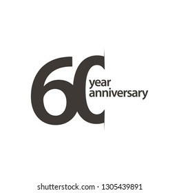 60 Year Anniversary Vector Template Design Illustration