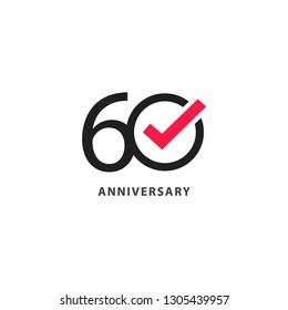 60 Year Anniversary Vector Template Design Illustration