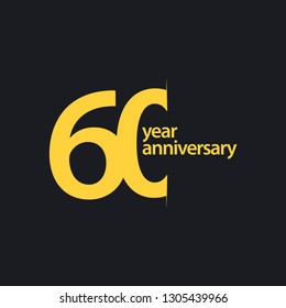60 Year Anniversary Vector Template Design Illustration