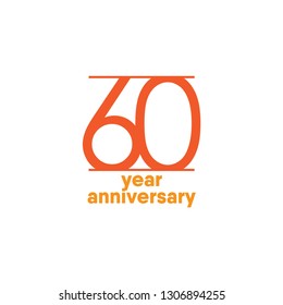 60 Year Anniversary Vector Template Design Illustration