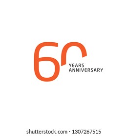 60 Year Anniversary Vector Template Design Illustration
