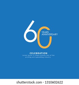 60 Year Anniversary Vector Template Design Illustration.