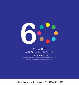 60 Year Anniversary Vector Template Design Illustration.