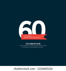 60 Year Anniversary Vector Template Design Illustration.