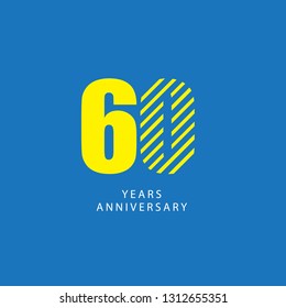 60 Year Anniversary Vector Template Design Illustration.