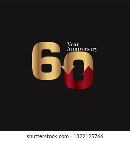 60 Year Anniversary Vector Template Design Illustration