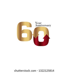 60 Year Anniversary Vector Template Design Illustration