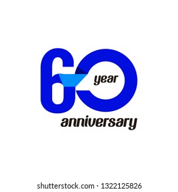60 Year Anniversary Vector Template Design Illustration