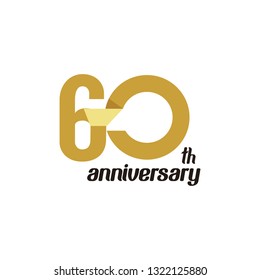60 Year Anniversary Vector Template Design Illustration