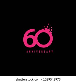 60 Year Anniversary Vector Template Design Illustration