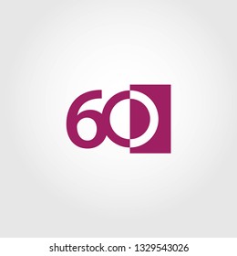 60 Year Anniversary Vector Template Design Illustration
