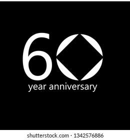 60 Year Anniversary Vector Template Design Illustration