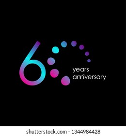 60 Year Anniversary Vector Template Design Illustration