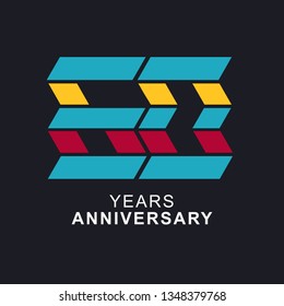 60 Year Anniversary Vector Template Design Illustration, with flat design.