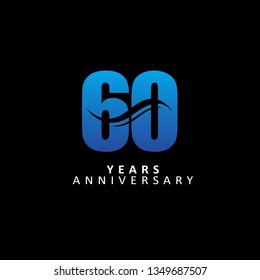 60 Year Anniversary Vector Template Design Illustration, with flat design.