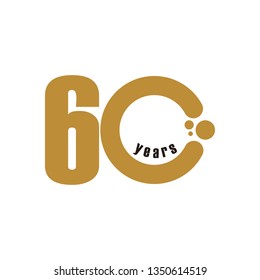 60 Year Anniversary Vector Template Design Illustration