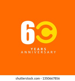 60 Year Anniversary Vector Template Design Illustration.