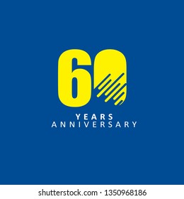 60 Year Anniversary Vector Template Design Illustration, with flat design.