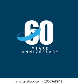60 Year Anniversary Vector Template Design Illustration, with flat design.
