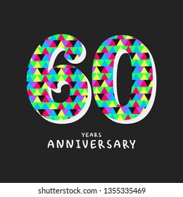 60 Year Anniversary Vector Template Design Illustration, with flat design.