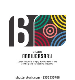 60 Year Anniversary Vector Template Design Illustration, with flat design.