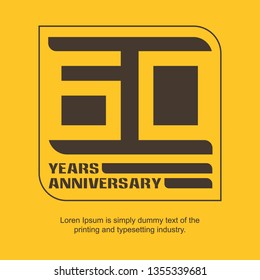 60 Year Anniversary Vector Template Design Illustration, with flat design.