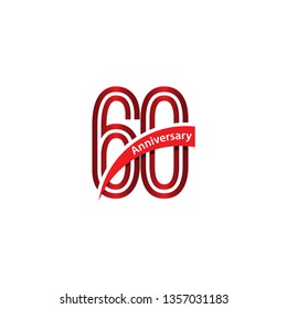 60 Year Anniversary Vector Template Design Illustration