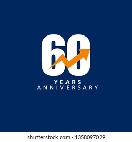 60 Year Anniversary Vector Template Design Illustration, with flat design.
