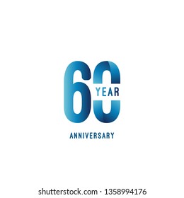 60 Year Anniversary Vector Template Design Illustration