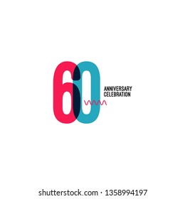 60 Year Anniversary Vector Template Design Illustration