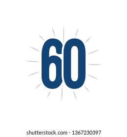 60 Year Anniversary Vector Template Design Illustration