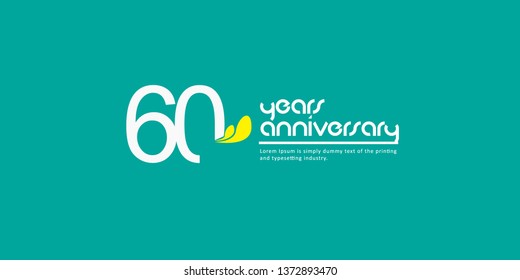 60 Year Anniversary Vector Template Design Illustration, with flat design.