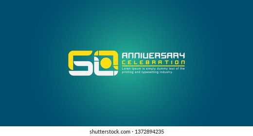 60 Year Anniversary Vector Template Design Illustration, with flat design.