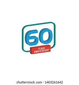 60 Year Anniversary Vector Template Design Illustration