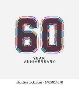 60 Year Anniversary Vector Template Design Illustration
