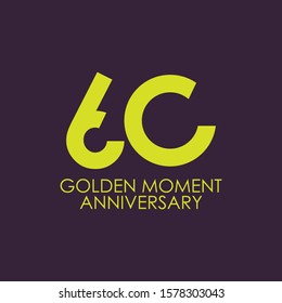 60 year anniversary vector template. Design for your celebration. Design for advertising, poster, banner or print.