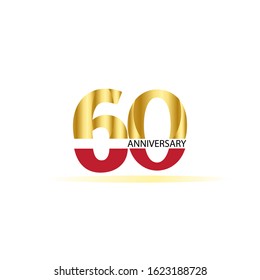 60 Year Anniversary Vector Template Design Illustration