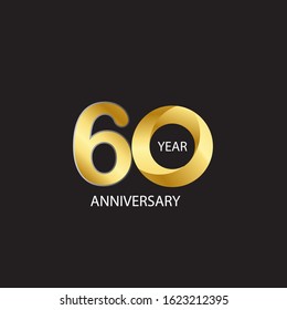 60 Year Anniversary Vector Template Design Illustration