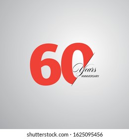 60 Year Anniversary Vector Template Design Illustration