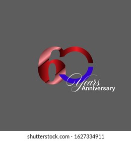 60 Year Anniversary Vector Template Design Illustration