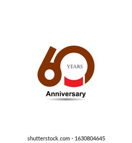 60 Year Anniversary Vector Template Design Illustration